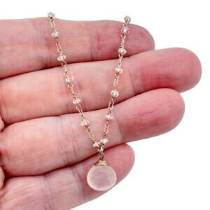 Vintage Gold-Tone Sterling Silver 925 Glass Pendant Necklace 19"